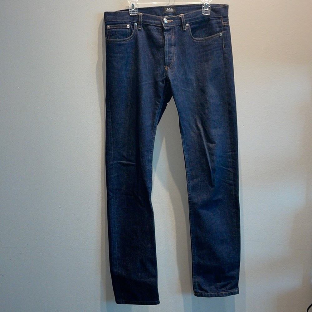 A.P.C. Petit standard. Mens size 33. Dark wash, button up. Good condition.